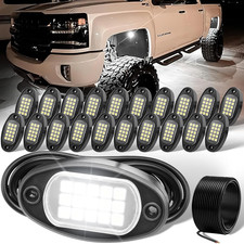 20 Pods LED Rock Lights for Trucks Underglow Wheel Well Light 6000K Pure White