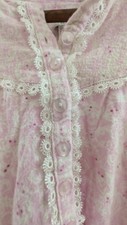 VTG Women Cotton Flannel Ditsy Floral Nightgown Cottagecore Country Cozy SZ S
