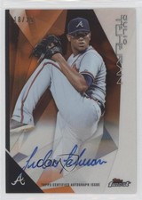 2015 Topps Finest Auto Orange Refractor 18/25 Julio Teheran #FA-JT Auto 0b2