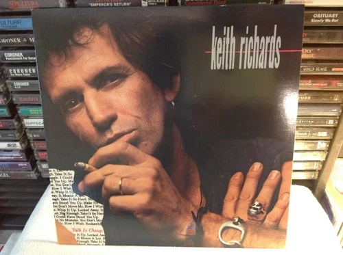 KEITH RICHARDS TALK IS CHEAP ROCK VINYL '88 VIRGIN OG W/INSERT ROLLING STONES EX