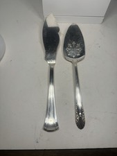 vintage two silver cake spoons