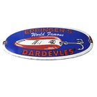 Vintage Eppinger's Dardevles Sign - Fishing Lures Porcelain Gas Pump Sign