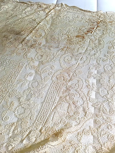 Antique Crochet Lace Tablecloth 72x55in Elegant Intricate Openwork Floral Motifs - Picture 12 of 24