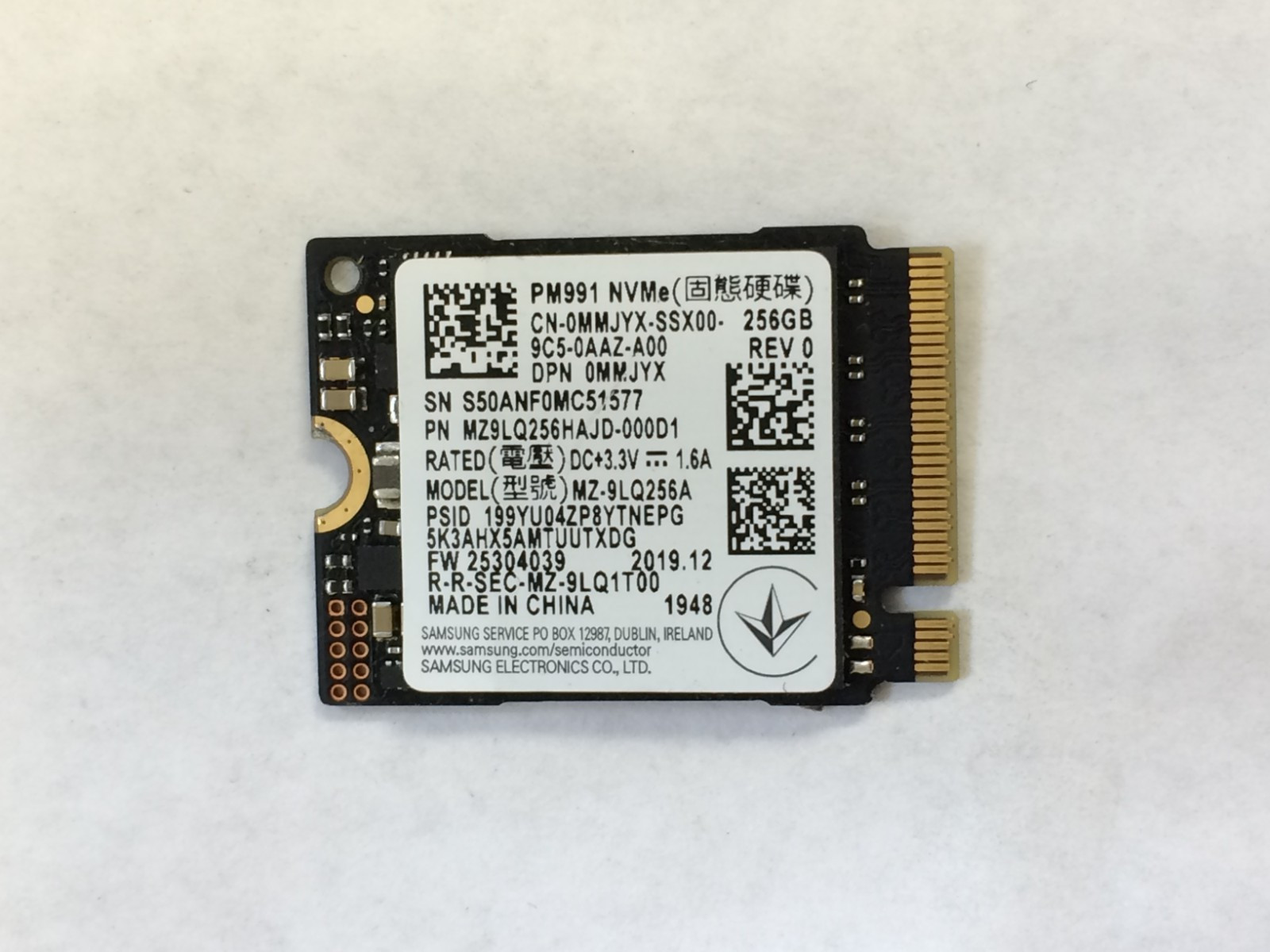M.2 NVMe SSD 2230 Single Notch 128GB 256GB 512GB | Very Good health