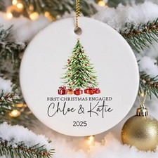 First Christmas Engaged Ornament, Engagement Gifts Ornament, 1st