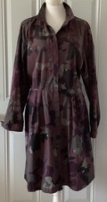 Gap Women’s Purple Button Up Collared Long Sleeve Pockets Shirt Dress Size 14