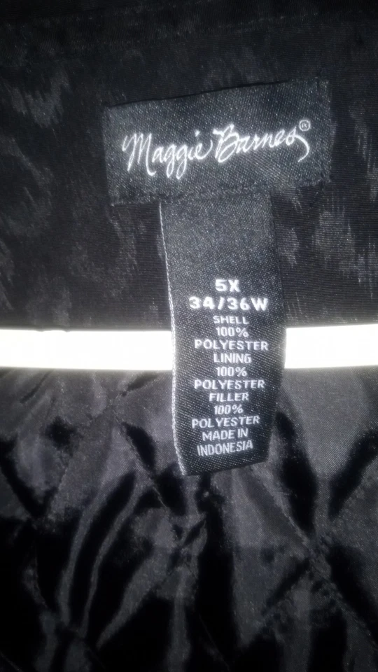 Chaqueta para mujer Maggie Barnes talla 5X tipo chaquetón negra con estampado de leopardo Foto 2 de 4