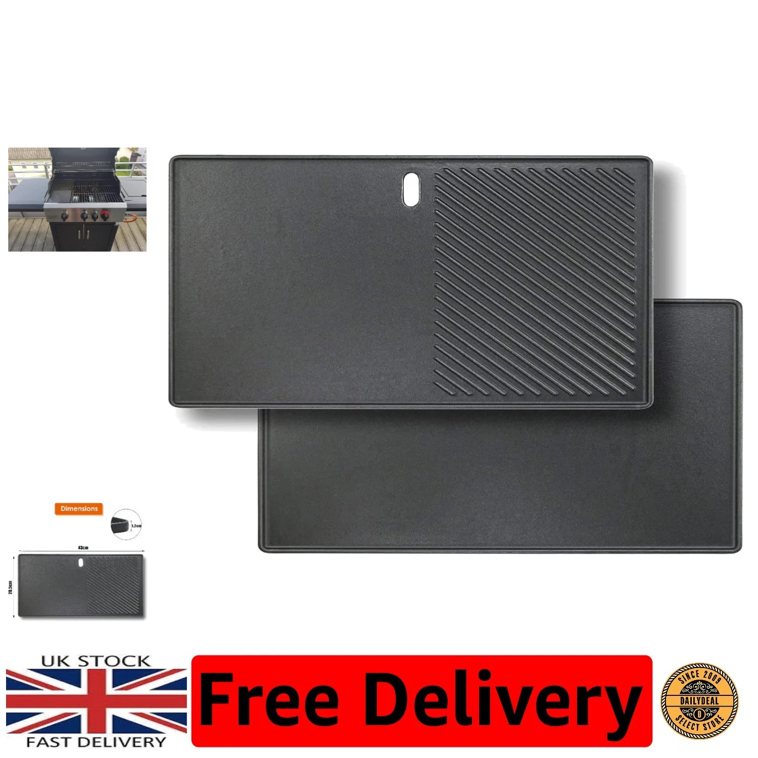Durable 43cm Cast Iron Grill Griddle - Perfect Fit for Enders & Charbroil Grills
Opens in a new wind