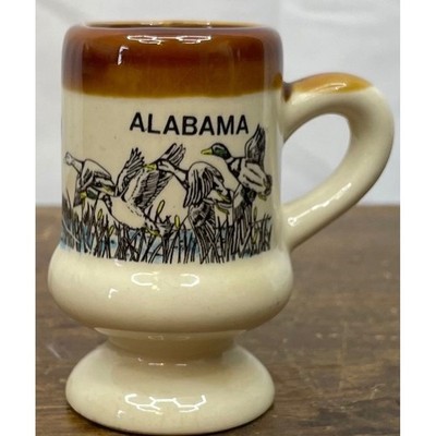 Alabama Souvenir Mini Mug Duck Scene Pedestal Shot Glass Vintage