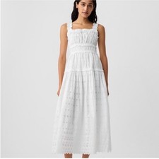 Gap x DOEN Eyelet Midi Dress - White - Large