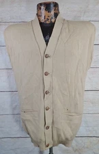 True Vtg Richman Brothers Zephyr Wool Rockabilly Cardigan Sweater Vest Mens M