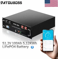 51.2V 100Ah Rack Mount LiFePO4 Battery GradeA Cells Built-in BMS CAN/RS485 APP