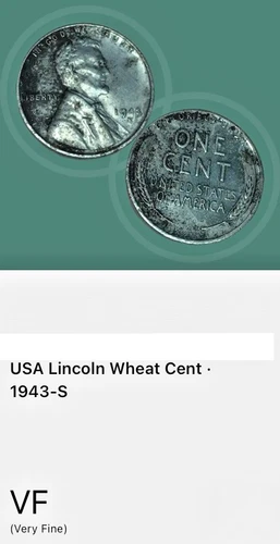 1943-S Lincoln Steel Wheat Cent, VF