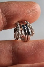 Ana Luisa Silver Toda Mini Double Hoop Earrings 925 Cz Zirconia Titanium Post