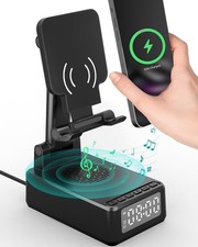 Gifts for Men Cell Phone Stand with Wireless Bluetooth Speaker and Wireless C...