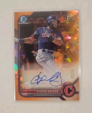 GEORGE VALERA 2022 Bowman Chrome🍊SAPPHIRE ORANGE🍊Auto/25 GUARDIANS RC📈🔥HOT🔥