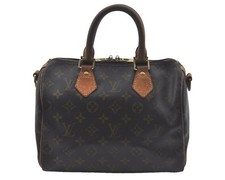 Autentica borsa Louis Vuitton Monogram Speedy Bandouliere 25 a mano M40390 LV AA100