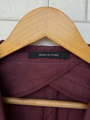 Tagliatore Blazer Cotton Linen Silk Burgundy Men Size 50R - Picture 4 of 14
