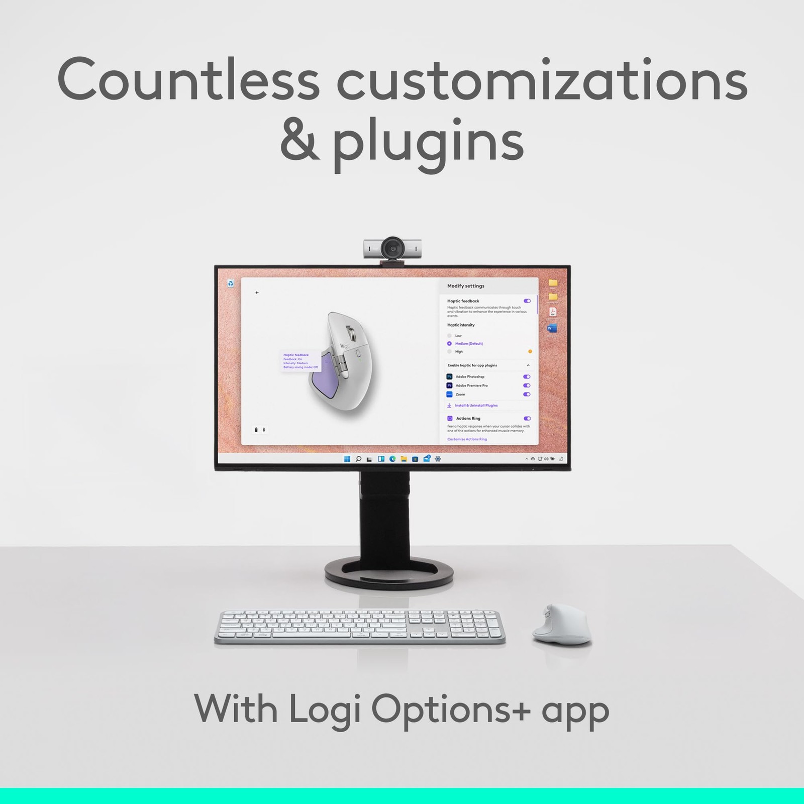 Paquete de escritorio Logitech para Mac: MX Master 4 para Mac + Alfombrilla XL para mouse - Plata, imagen 8