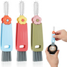 3Pcs 3-In-1 Cup Lid Brush, Multifunctional 3-In-1 Bottle Lid Gap Brush Bottle Cr