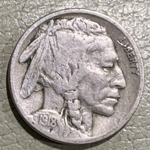 1918s Buffalo Nickel nice FINE details coin, all original small obv scratch