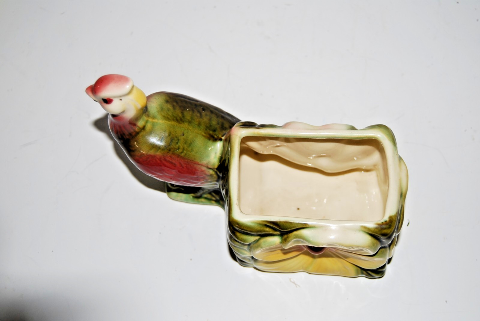Vintage Hull Bird Planter 61 Pheasant Ceramic Pottery Paradise Tropical Floral