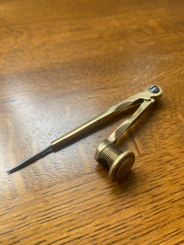 VINTAGE HELIX BRASS DRAWING COMPASS OLD SCHOOL - Picture 4 of 5