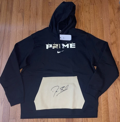 Felpa con cappuccio pullover Nike Coach Prime Deion Sanders 2.0 Club Fleece da uomo nuova con etichetta 2XL