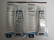 Aqueon 2pc. Lot 100 Silicone Aquarium Waterproof Sealant Non-Toxic Clear 6oz