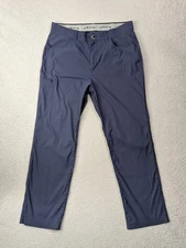 Orvis Tech Pants Mens 36x30 Navy Blue Nylon Stretch Zip Cargo Pocket Hiking