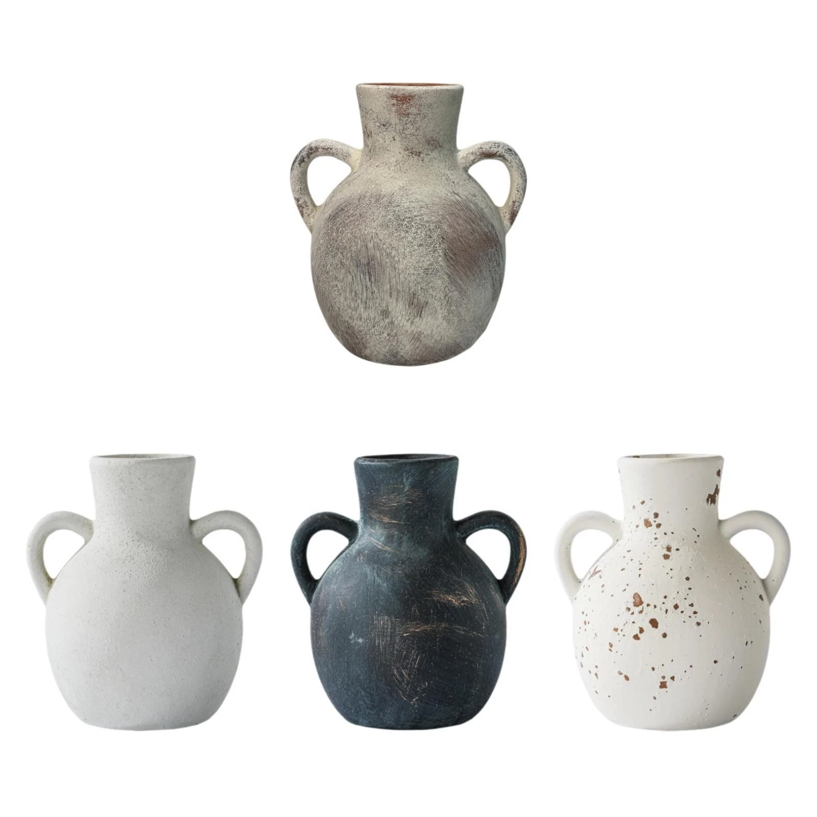 Rustic Ceramic Vase Wabi Sabi Pot Decors Side Table Farmhouse Flower Vase for