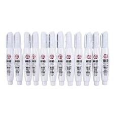 12 Pc Set White Fine Tip 1.4mm Stroke Super Met-Al Paint Marker Pens Metal