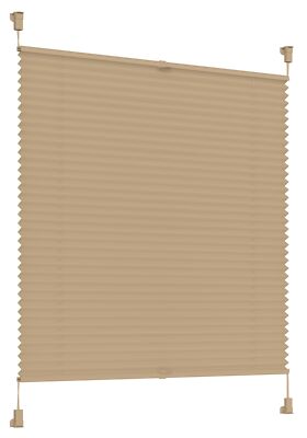 Plissee beige 90cm x 120cm Easyfix verspannt Plisseerollo Tür Fenster Faltrollo