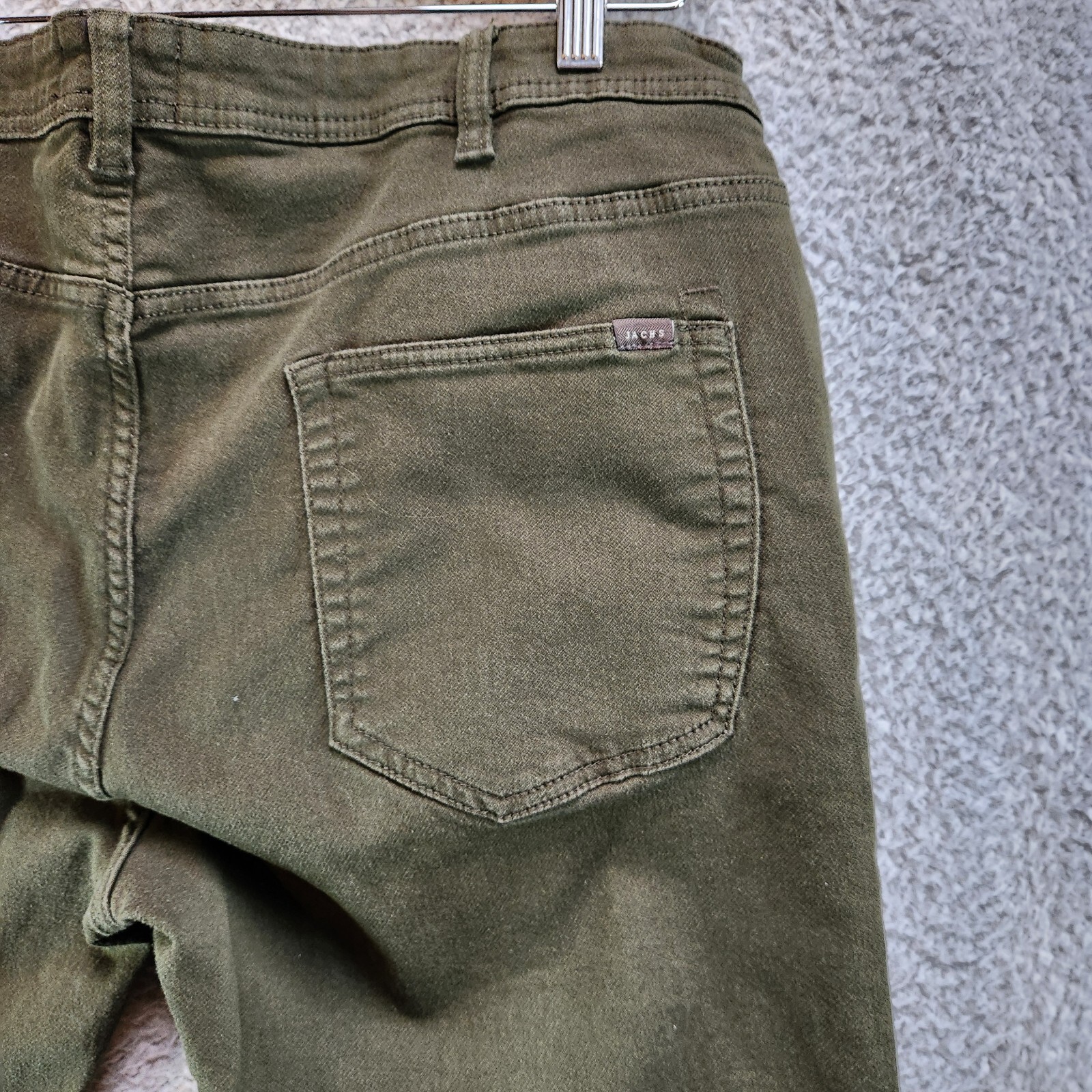 Jachs New York Jeans Men's 34 Green Cotton Stretch Mid-Rise Straight Leg Zip Fly
