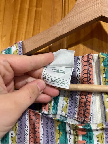 Abito da tè vintage usato in ottime condizioni LAURA ASHLEY anni 90 maniche a sbuffo motivo a righe taglia 10 - Foto 4 di 7