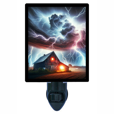 Decorative Photo Night Light, Electric Night, Country, Farm, Lightning