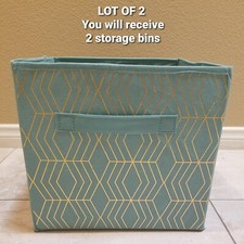Lot Of 2 NEW Essentials Collapsible Storage Containers Bins Box 10.5"x11"x10.5"