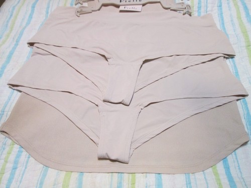 Pielle Damen Geripptes Tanktop und 2 Höschen Set-Gr. L-Beige-Neu mit Etikett-Schlaf/Lounge Set - Bild 4 von 12