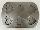 Wilton 6 Cavity Mold 16"x11" Valentine's Day Hearts Cookie Pan/Sheet