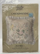 Embroidery Heart Pillow Kit 80137 by Something Special Candlewicking-New Sealed