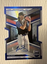 2023 Panini Elite Extra Cole Schoenwetter #10 Aspirations Die Cut Auto #/73 Reds