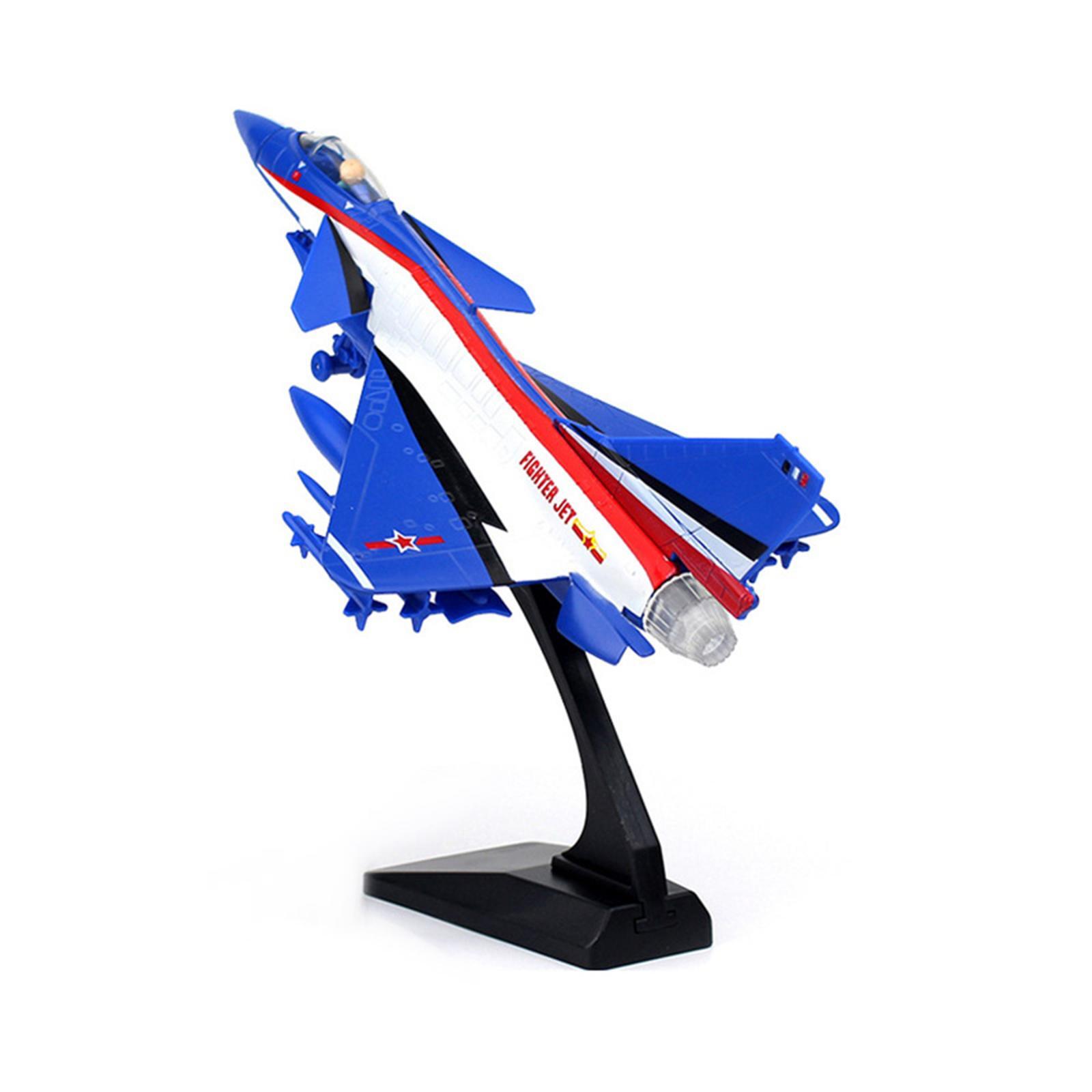 1/100 Pull Back Aviation Aircraft Model J-10 Military Fighter Plane Sound&Light