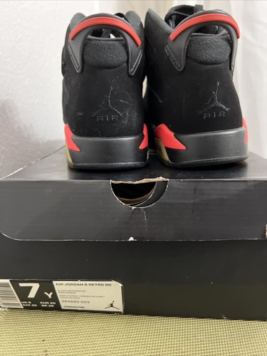 Air Jordan 6 Retro BG "2014 Black Infrared" Black/Infrared 23 384665 023 sz. 7Y - Picture 11 of 12