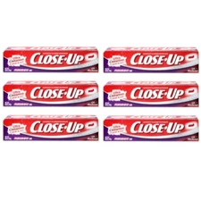 6 Pack Close Up Anticavity Fluoride Freshening Cinnamon Toothpaste Gel 6 Oz Each