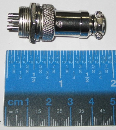 Male / Female 3 Pin Threaded Connector Pair - 5 Amp - 16mm Panel Mount with Nut - Picture 5 of 8