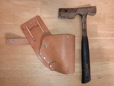 Estwing Shinglers Roofing Hatchet / Milled Face Hammer Tool w/ Leather Holder
