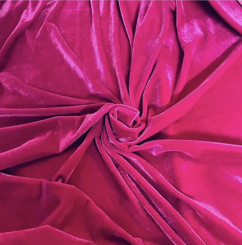 1 mtr hot pink velour velvet slight stretch fabric..58” wide(147cm) - Picture 3 of 4