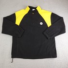Pittsburgh Steelers Jacket Mens XL Black Yellow 1/4 Zip Pullover NFL Football — photo 1