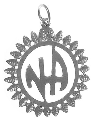 NA Narcotics Anonymous Schmuck, Initial Anhänger, #881 Med. Größe, Sterlingsilber