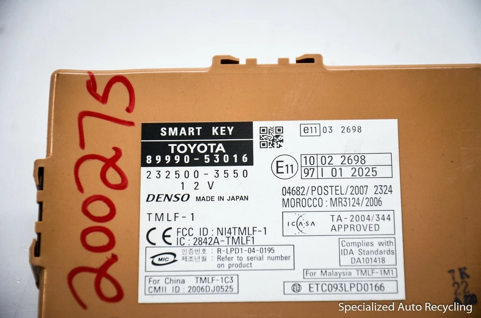 Módulo de control informático llave inteligente Lexus IS350 2006-2012 89990-53016 Foto 2 de 4